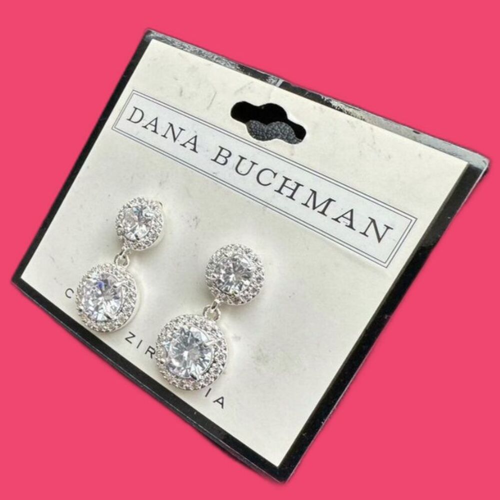 NEW Dana Buchman Cubic Zirconia CZ Dangle Drop Statement Earrings